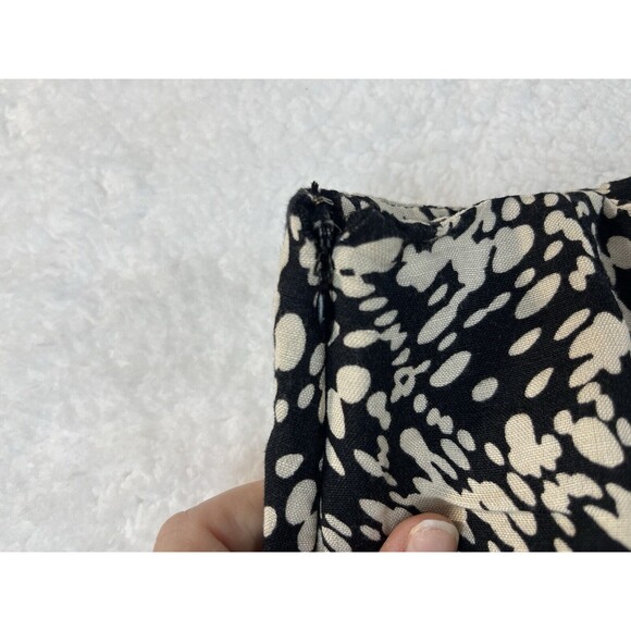 Anthropologie Maeve Skirt Womens Sz 2 Tiered Mini Black Print Linen Blend Boho - Picture 9 of 10